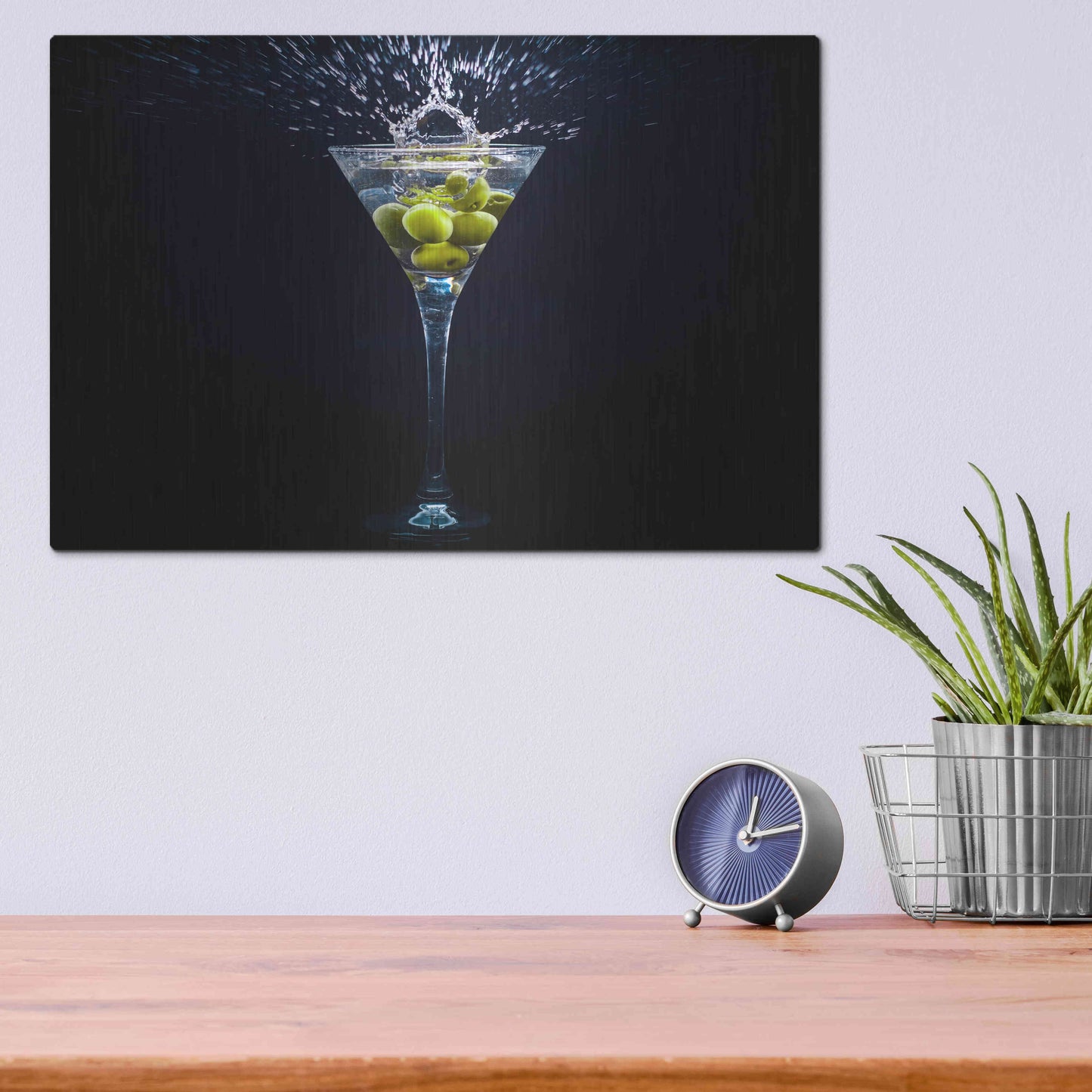 Luxe Metal Art 'Dirty Martini Splash' by Epic Portfolio, Metal Wall Art,16x12