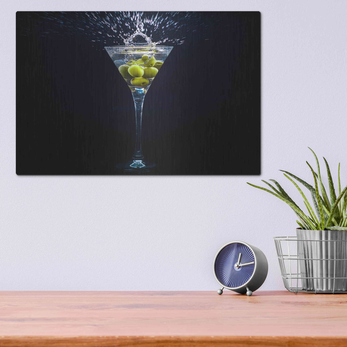 Luxe Metal Art 'Dirty Martini Splash' by Epic Portfolio, Metal Wall Art,16x12