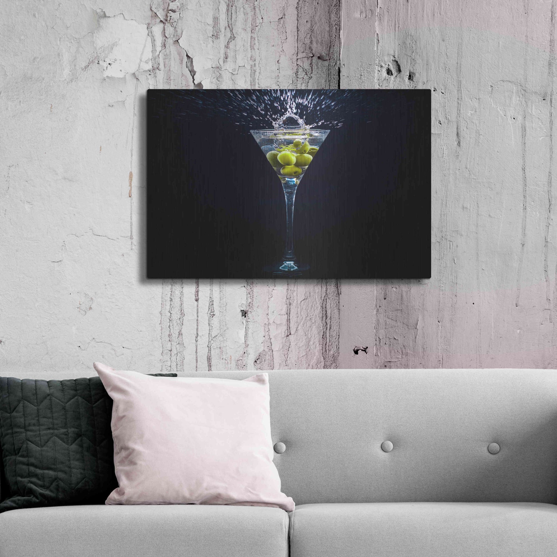 Luxe Metal Art 'Dirty Martini Splash' by Epic Portfolio, Metal Wall Art,36x24