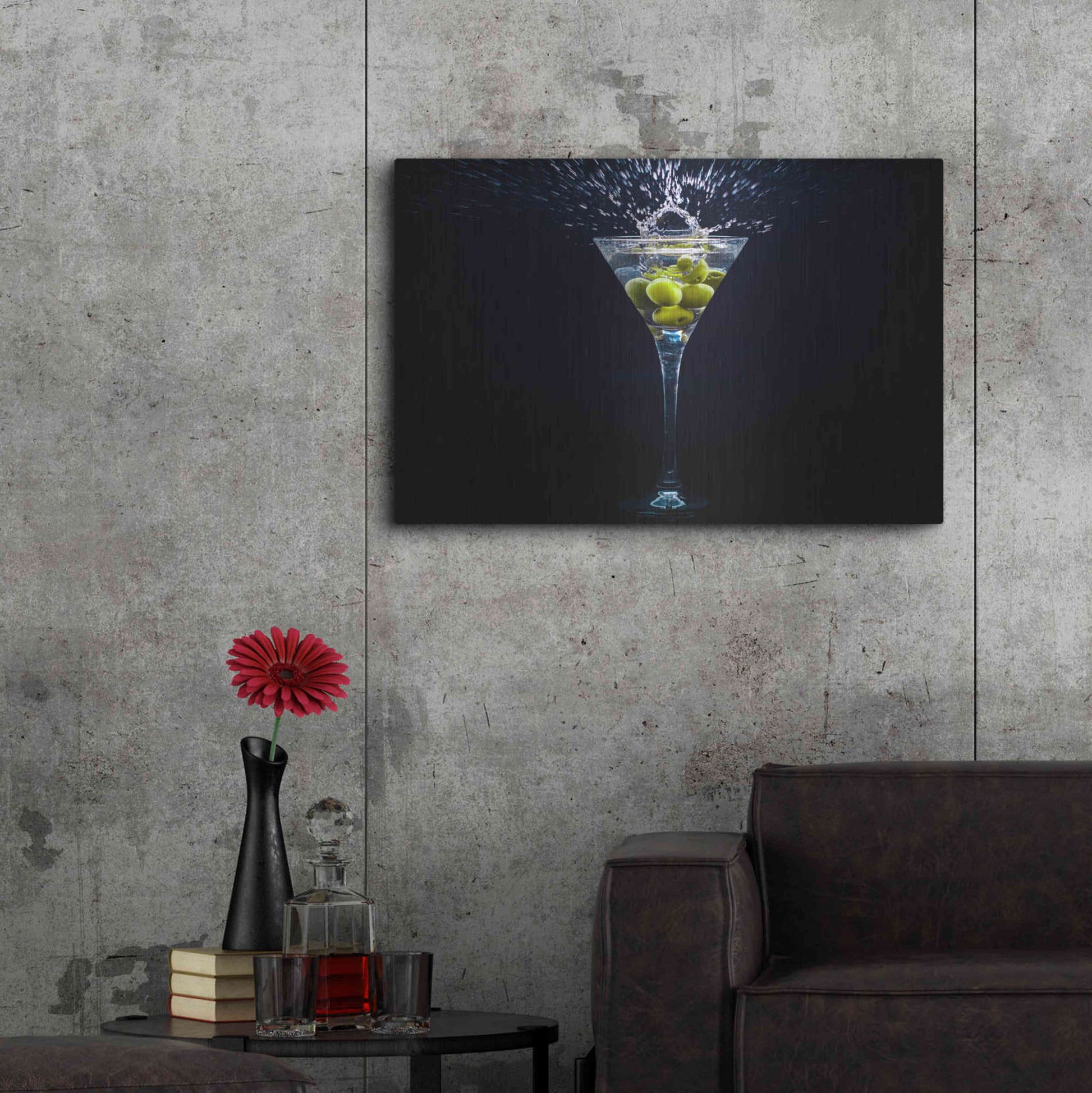 Luxe Metal Art 'Dirty Martini Splash' by Epic Portfolio, Metal Wall Art,36x24