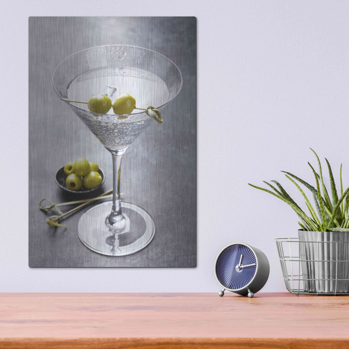 Luxe Metal Art 'Dirty Martini' by Epic Portfolio, Metal Wall Art,12x16