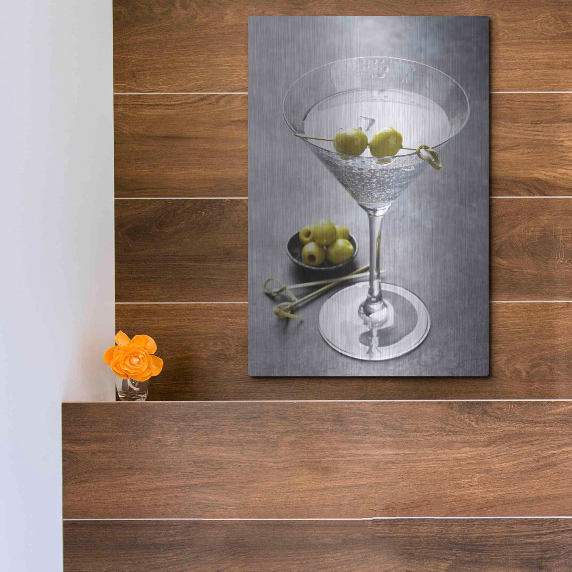 Luxe Metal Art 'Dirty Martini' by Epic Portfolio, Metal Wall Art,12x16