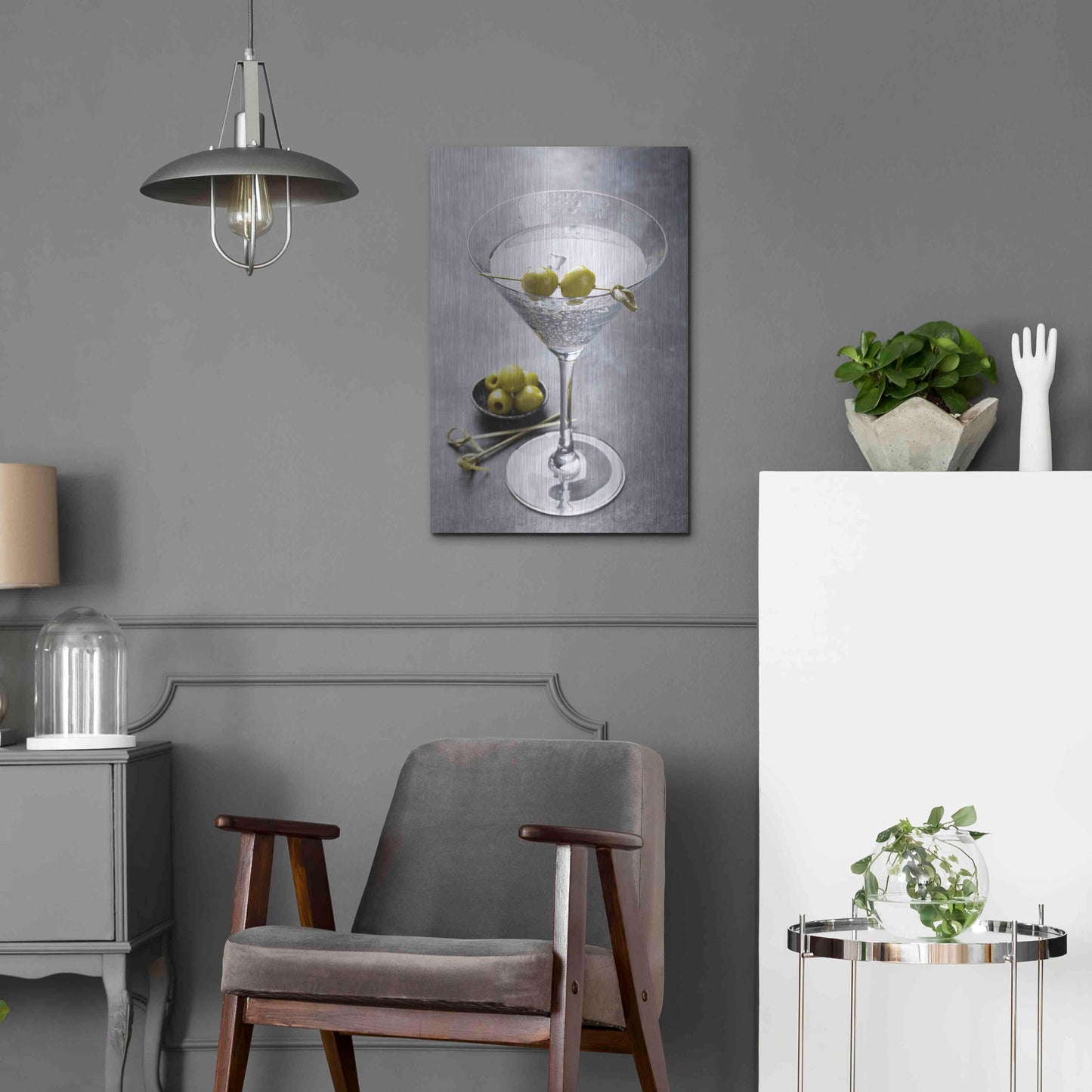 Luxe Metal Art 'Dirty Martini' by Epic Portfolio, Metal Wall Art,16x24