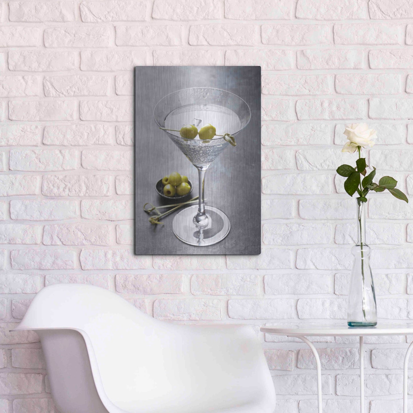 Luxe Metal Art 'Dirty Martini' by Epic Portfolio, Metal Wall Art,16x24