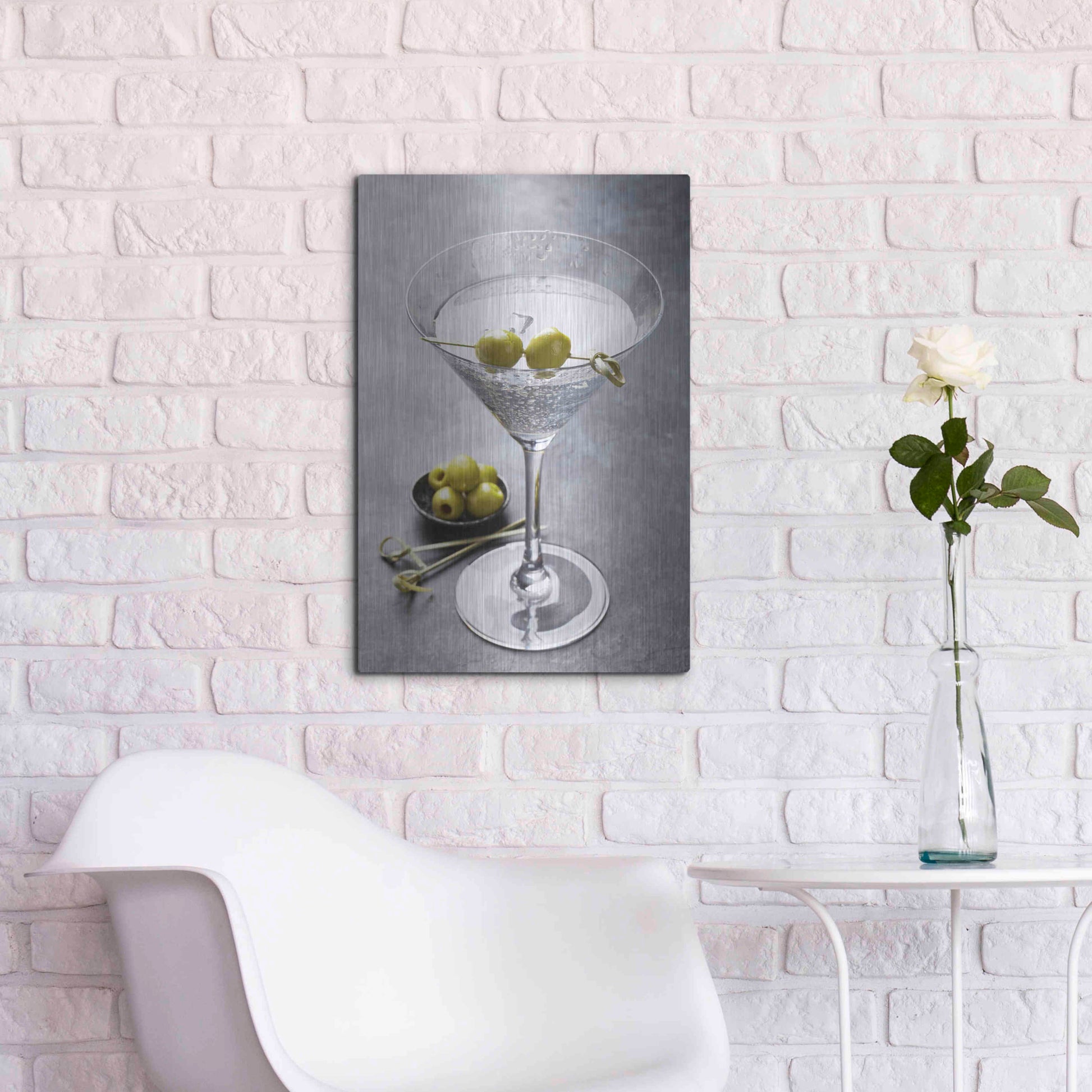 Luxe Metal Art 'Dirty Martini' by Epic Portfolio, Metal Wall Art,16x24