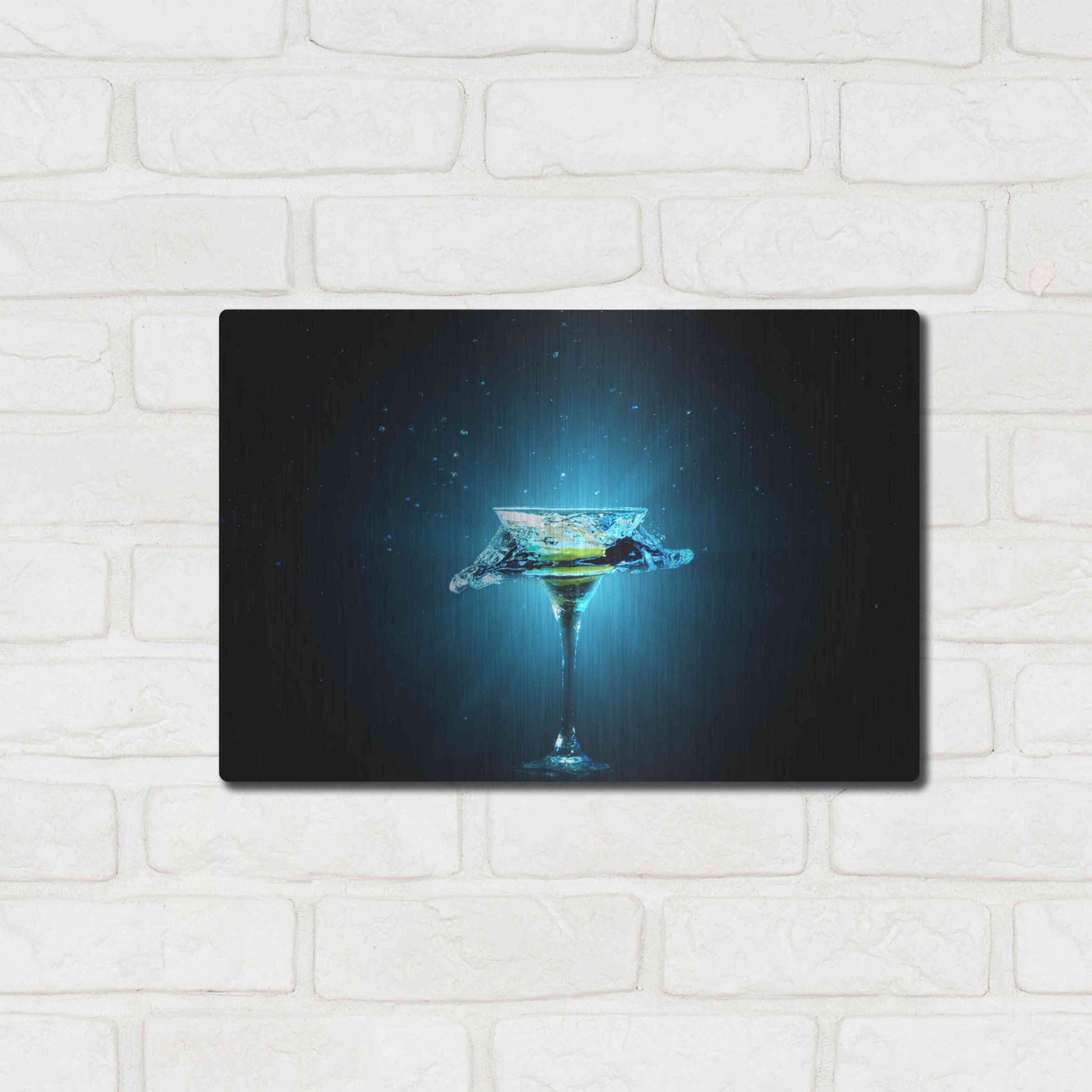 Luxe Metal Art 'Dreamy Blues Splash' by Epic Portfolio, Metal Wall Art,16x12