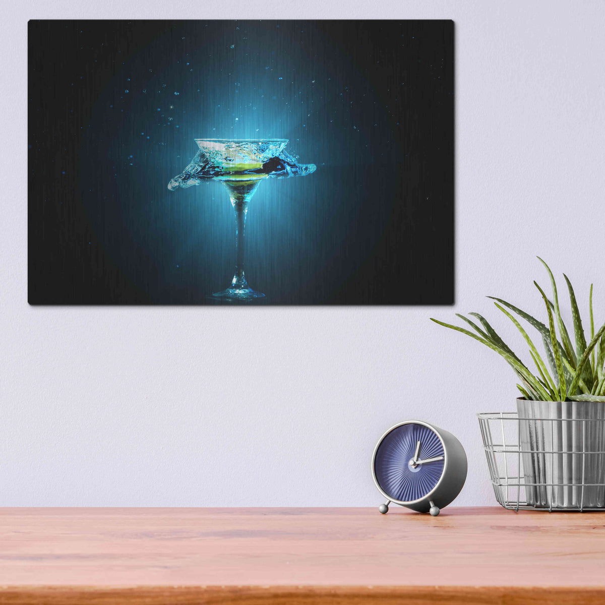 Luxe Metal Art 'Dreamy Blues Splash' by Epic Portfolio, Metal Wall Art,16x12
