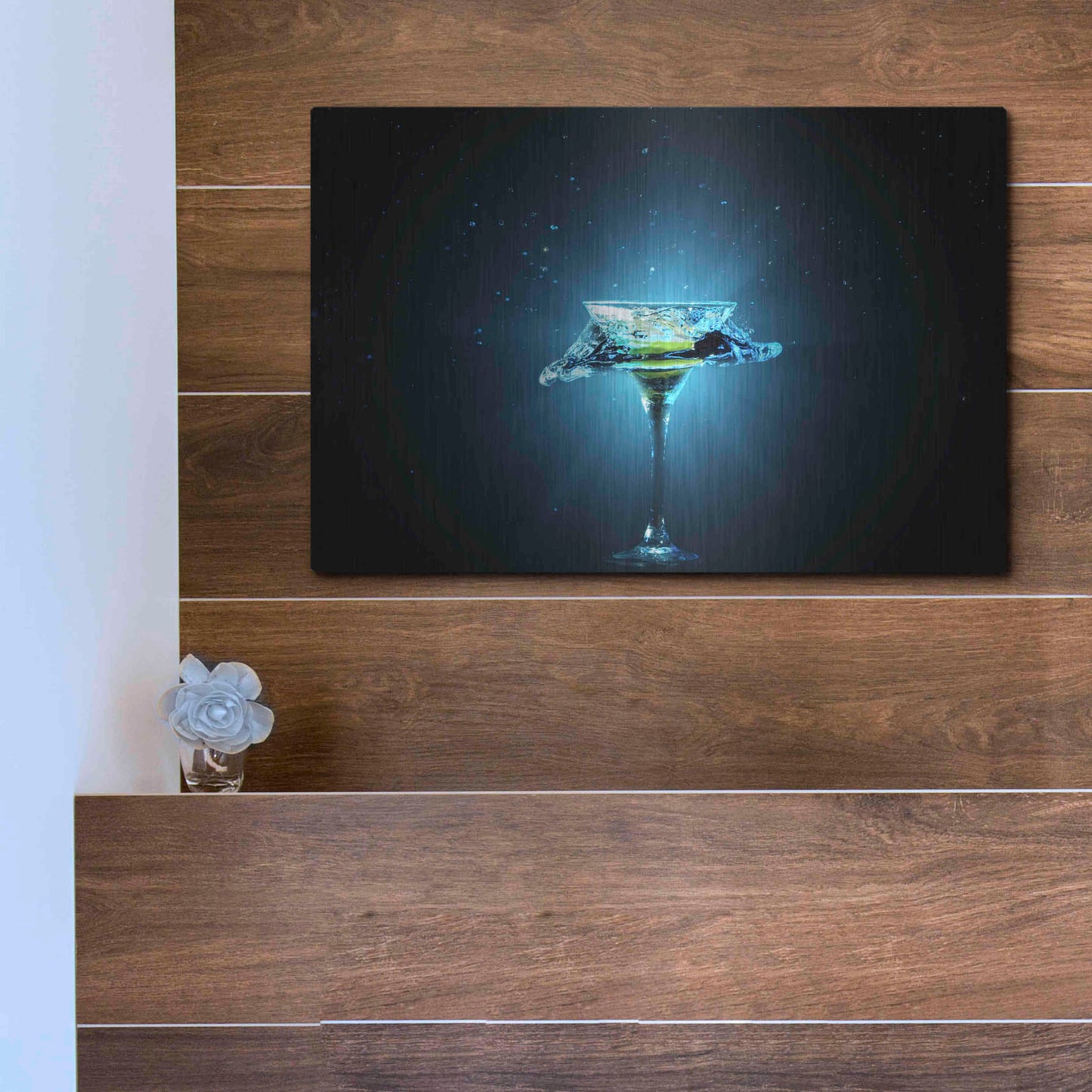 Luxe Metal Art 'Dreamy Blues Splash' by Epic Portfolio, Metal Wall Art,16x12