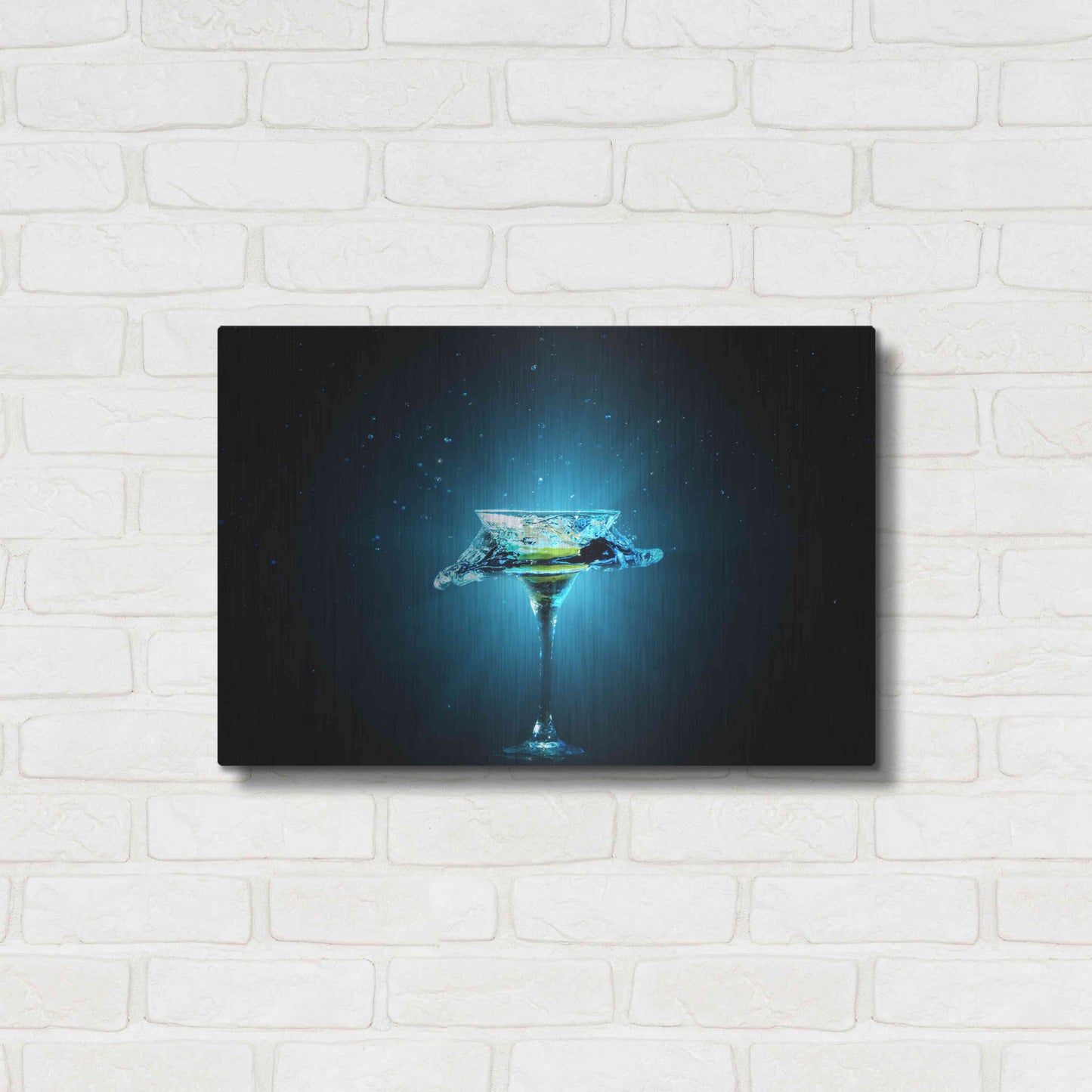 Luxe Metal Art 'Dreamy Blues Splash' by Epic Portfolio, Metal Wall Art,24x16