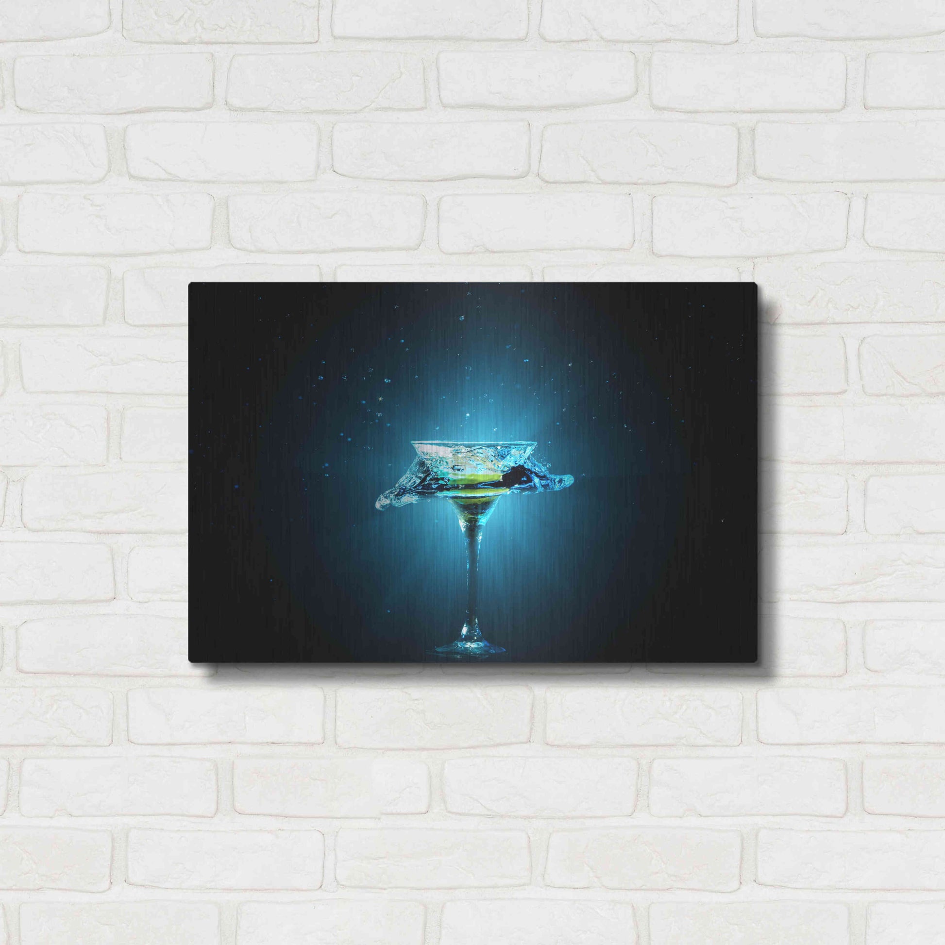 Luxe Metal Art 'Dreamy Blues Splash' by Epic Portfolio, Metal Wall Art,24x16