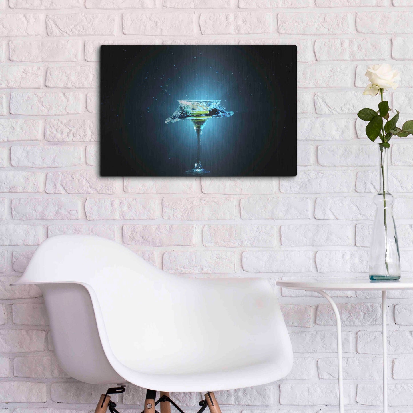 Luxe Metal Art 'Dreamy Blues Splash' by Epic Portfolio, Metal Wall Art,24x16