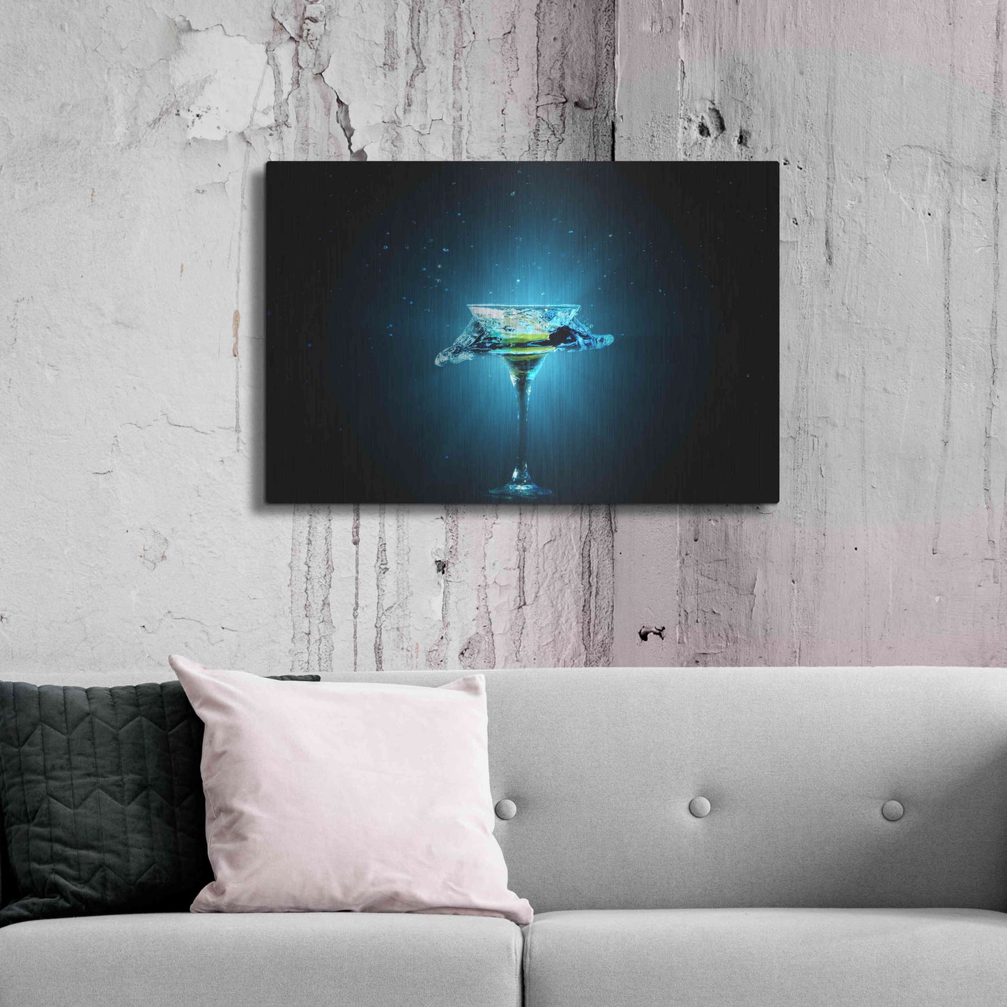 Luxe Metal Art 'Dreamy Blues Splash' by Epic Portfolio, Metal Wall Art,36x24