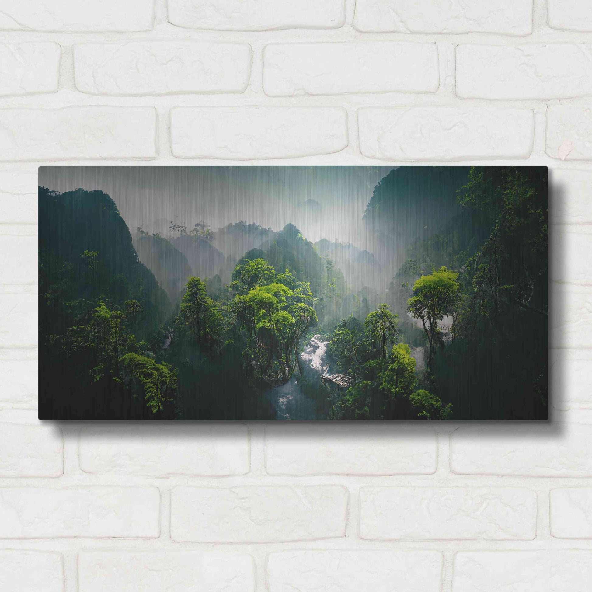 Luxe Metal Art 'Exotic Forest' by Epic Portfolio, Metal Wall Art,24x12