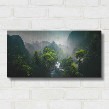 Luxe Metal Art 'Exotic Forest' by Epic Portfolio, Metal Wall Art,24x12