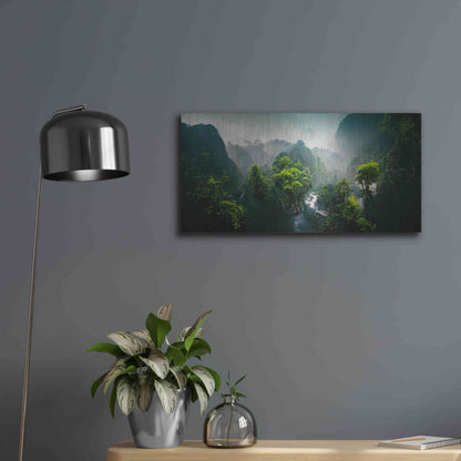 Luxe Metal Art 'Exotic Forest' by Epic Portfolio, Metal Wall Art,24x12