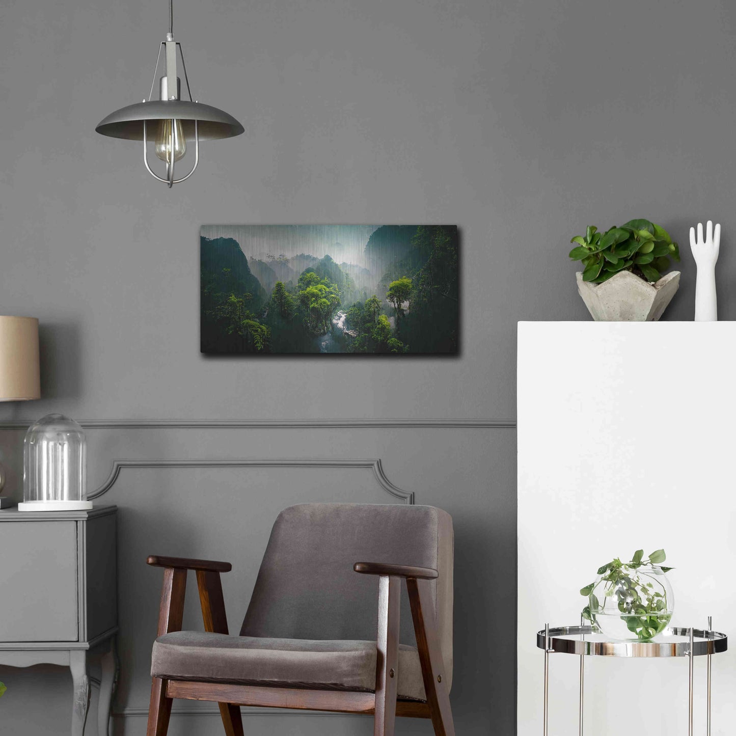 Luxe Metal Art 'Exotic Forest' by Epic Portfolio, Metal Wall Art,24x12