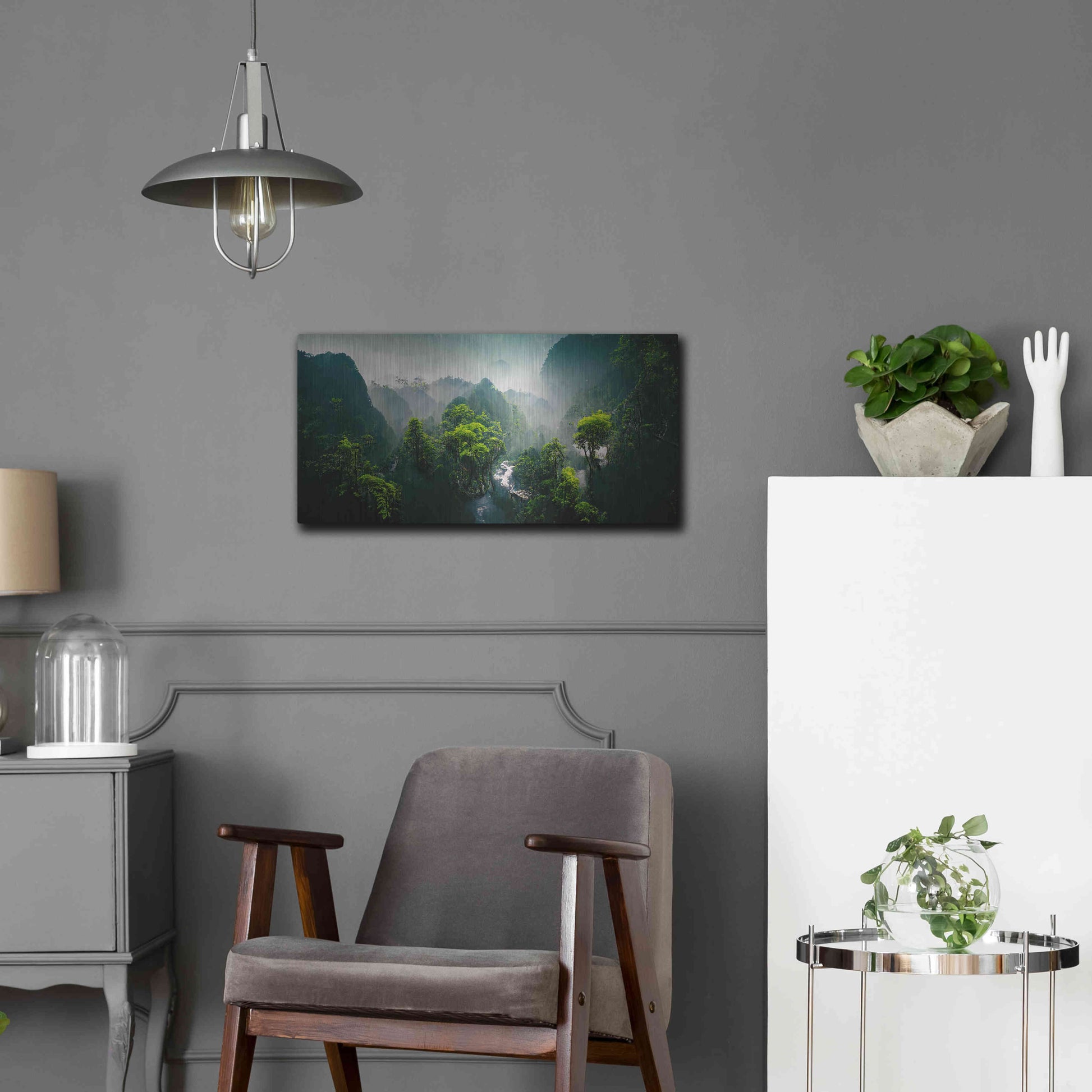 Luxe Metal Art 'Exotic Forest' by Epic Portfolio, Metal Wall Art,24x12