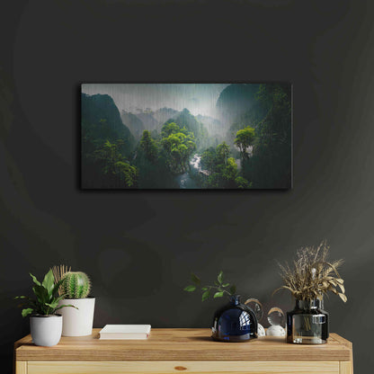 Luxe Metal Art 'Exotic Forest' by Epic Portfolio, Metal Wall Art,24x12