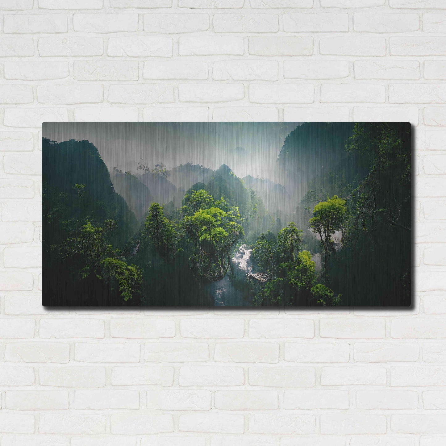 Luxe Metal Art 'Exotic Forest' by Epic Portfolio, Metal Wall Art,48x24