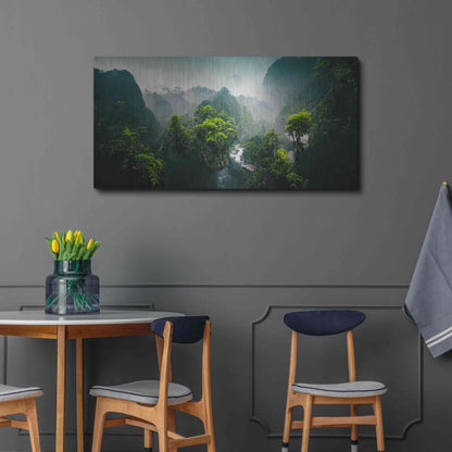 Luxe Metal Art 'Exotic Forest' by Epic Portfolio, Metal Wall Art,48x24