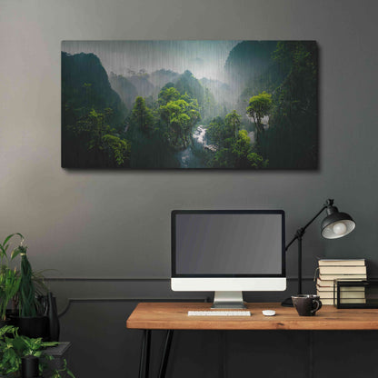 Luxe Metal Art 'Exotic Forest' by Epic Portfolio, Metal Wall Art,48x24