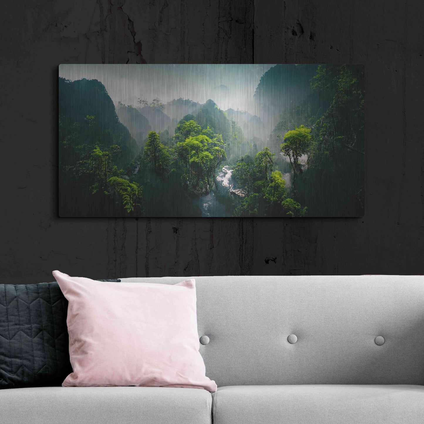 Luxe Metal Art 'Exotic Forest' by Epic Portfolio, Metal Wall Art,48x24