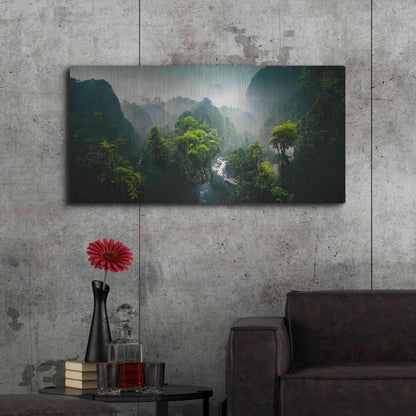 Luxe Metal Art 'Exotic Forest' by Epic Portfolio, Metal Wall Art,48x24