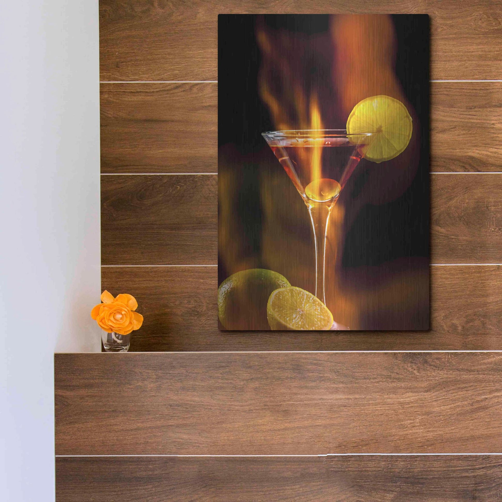 Luxe Metal Art 'Flamming Dr' by Epic Portfolio, Metal Wall Art,12x16