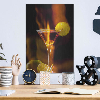 Luxe Metal Art 'Flamming Dr' by Epic Portfolio, Metal Wall Art,12x16