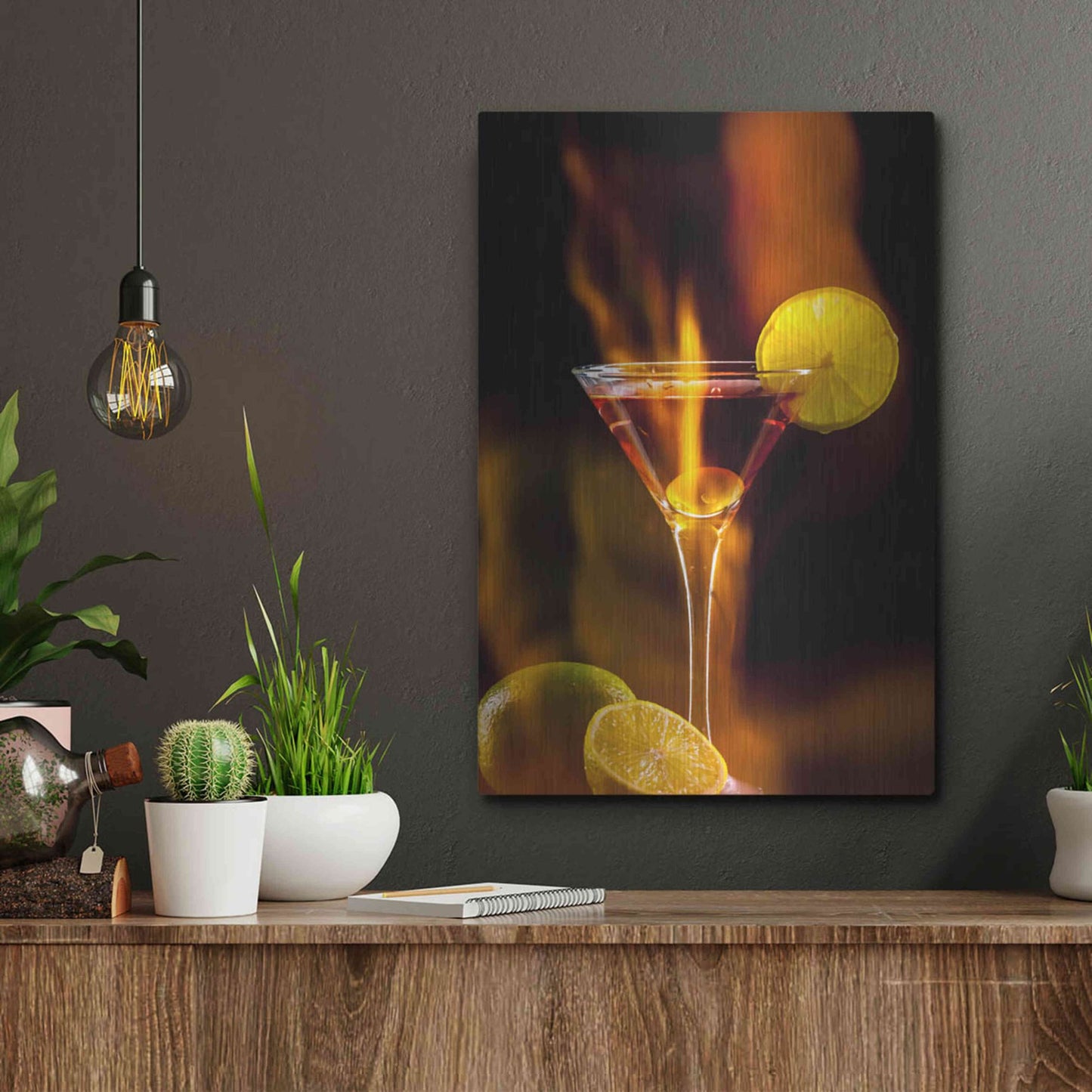 Luxe Metal Art 'Flamming Dr' by Epic Portfolio, Metal Wall Art,12x16