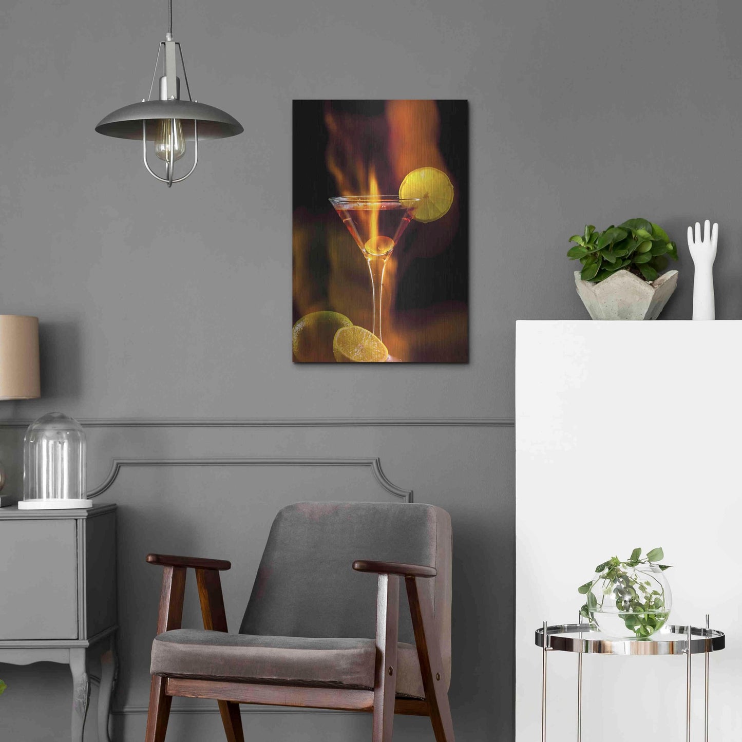 Luxe Metal Art 'Flamming Dr' by Epic Portfolio, Metal Wall Art,16x24