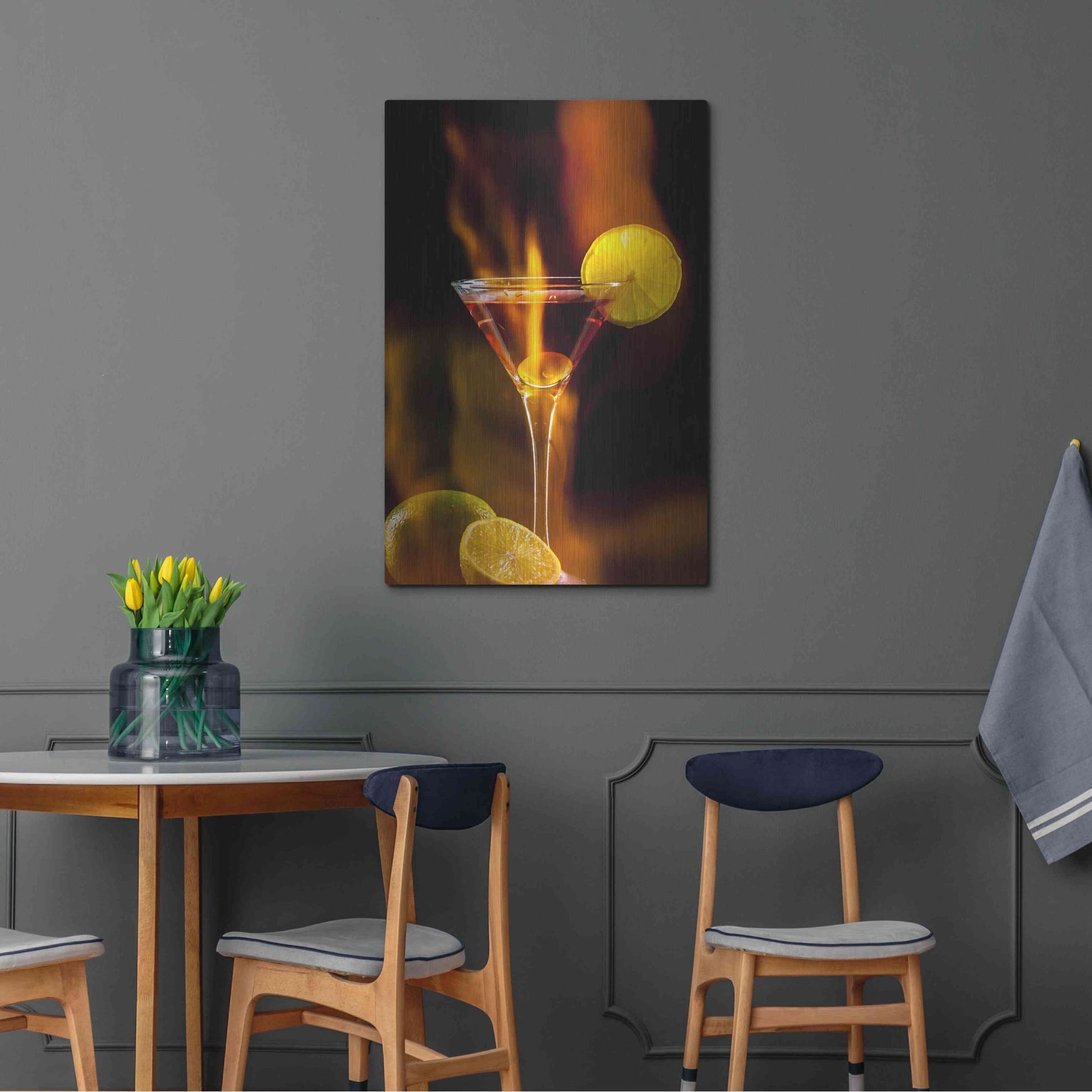 Luxe Metal Art 'Flamming Dr' by Epic Portfolio, Metal Wall Art,24x36