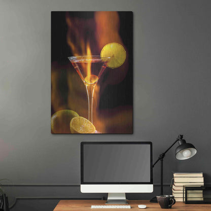 Luxe Metal Art 'Flamming Dr' by Epic Portfolio, Metal Wall Art,24x36