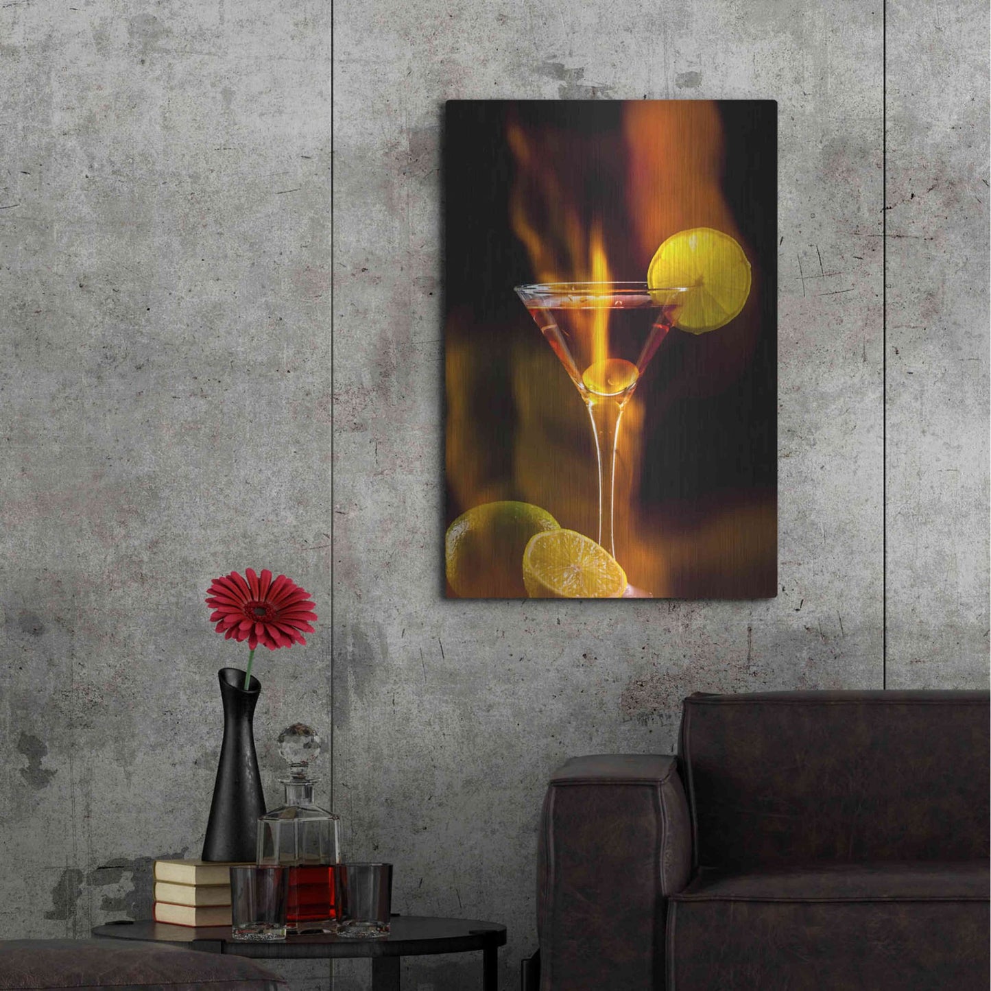Luxe Metal Art 'Flamming Dr' by Epic Portfolio, Metal Wall Art,24x36