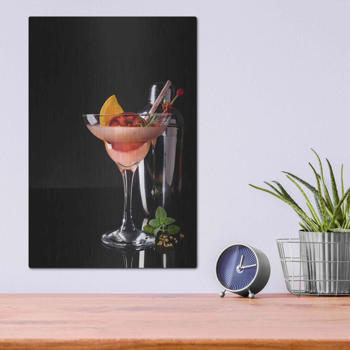 Luxe Metal Art 'French Daiquiri' by Epic Portfolio, Metal Wall Art,12x16