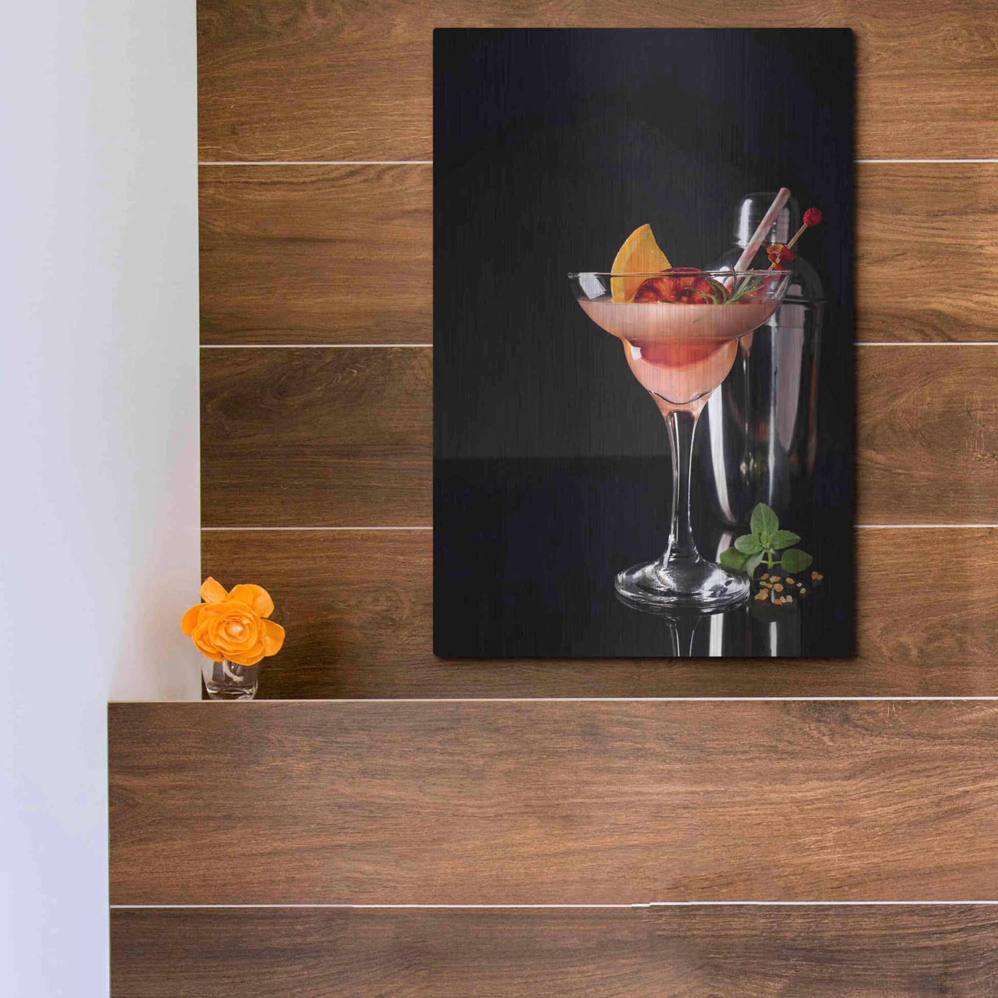 Luxe Metal Art 'French Daiquiri' by Epic Portfolio, Metal Wall Art,12x16