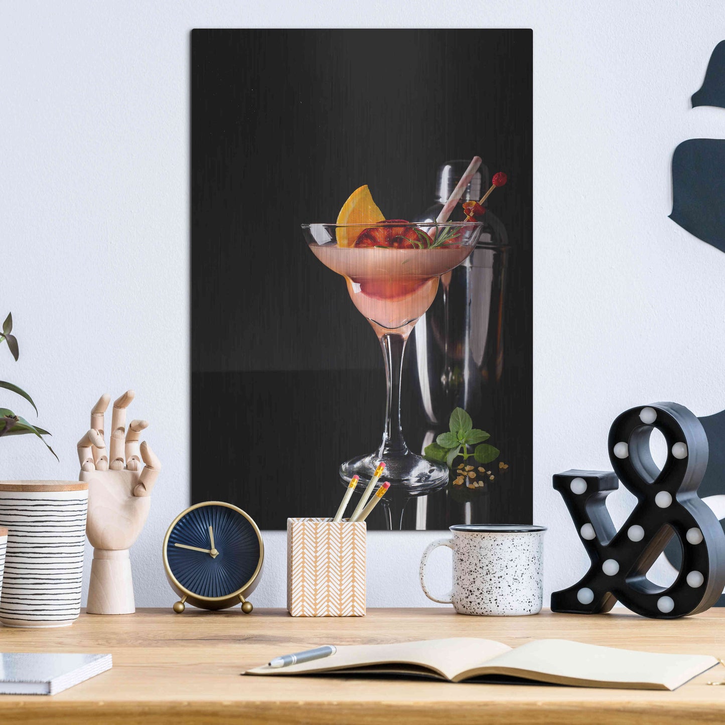 Luxe Metal Art 'French Daiquiri' by Epic Portfolio, Metal Wall Art,12x16