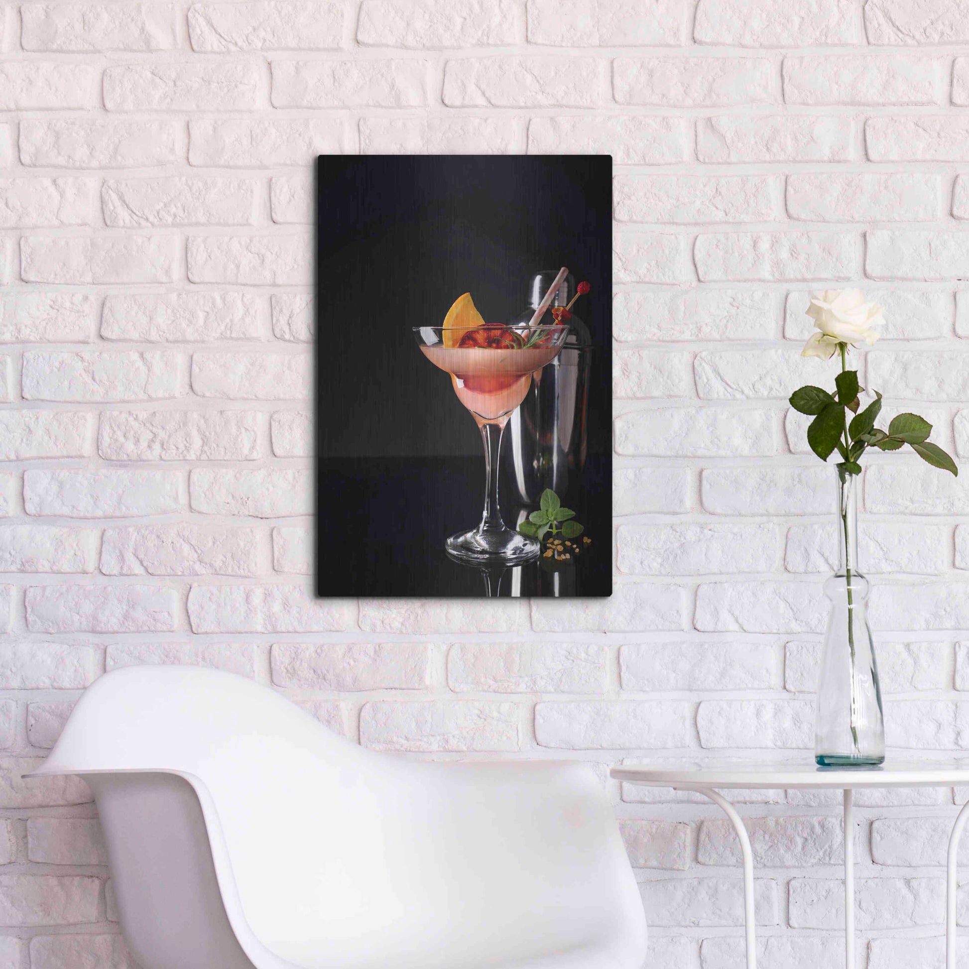 Luxe Metal Art 'French Daiquiri' by Epic Portfolio, Metal Wall Art,16x24