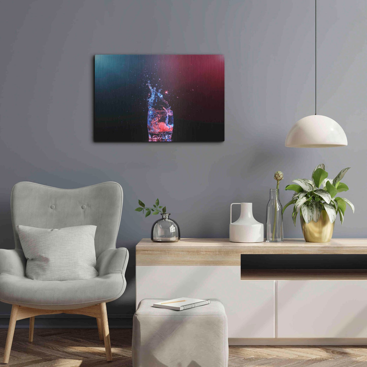 Luxe Metal Art 'Galaxy Splash' by Epic Portfolio, Metal Wall Art,24x16