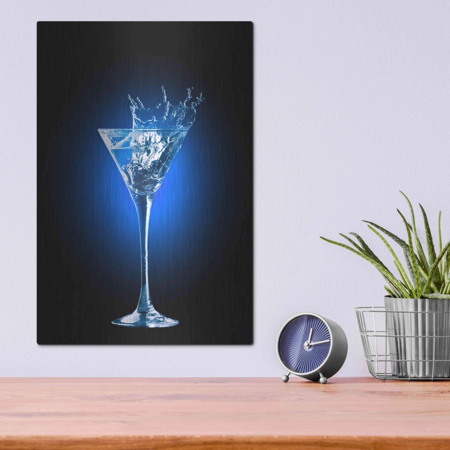 Luxe Metal Art 'Gin and Tonic Splash' by Epic Portfolio, Metal Wall Art,12x16