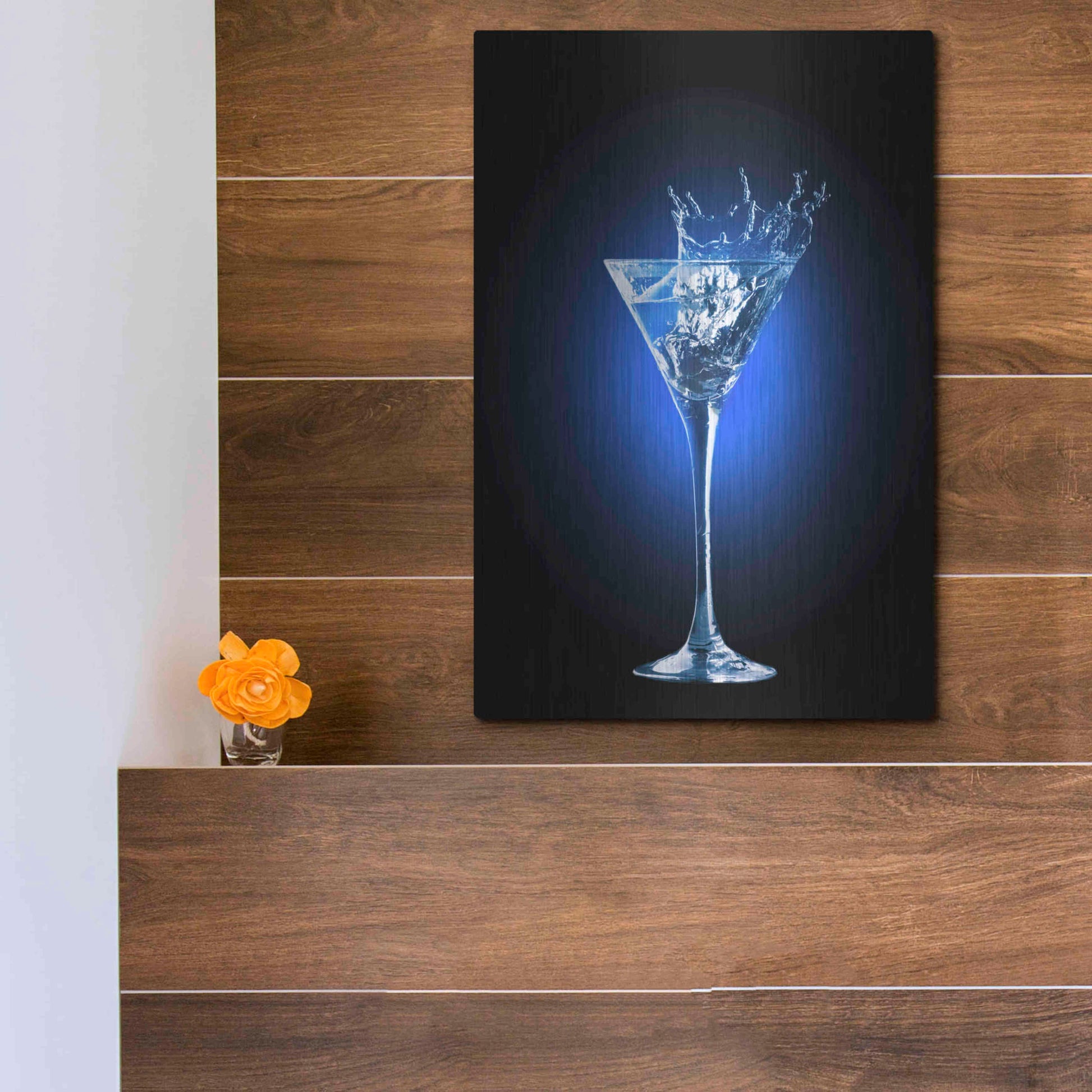 Luxe Metal Art 'Gin and Tonic Splash' by Epic Portfolio, Metal Wall Art,12x16