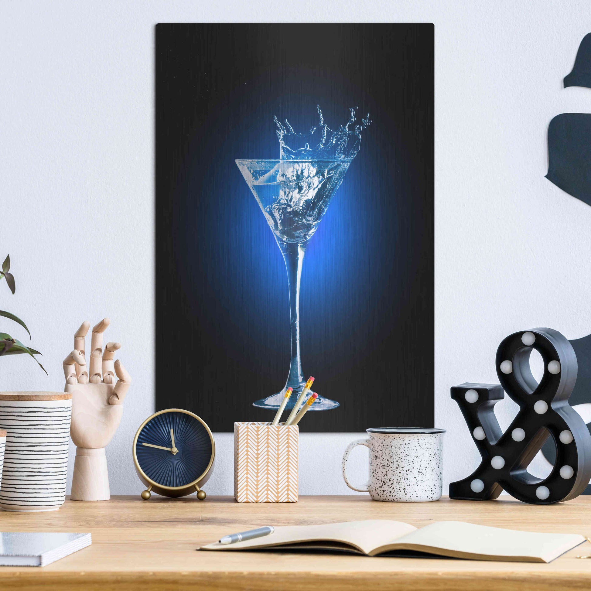 Luxe Metal Art 'Gin and Tonic Splash' by Epic Portfolio, Metal Wall Art,12x16