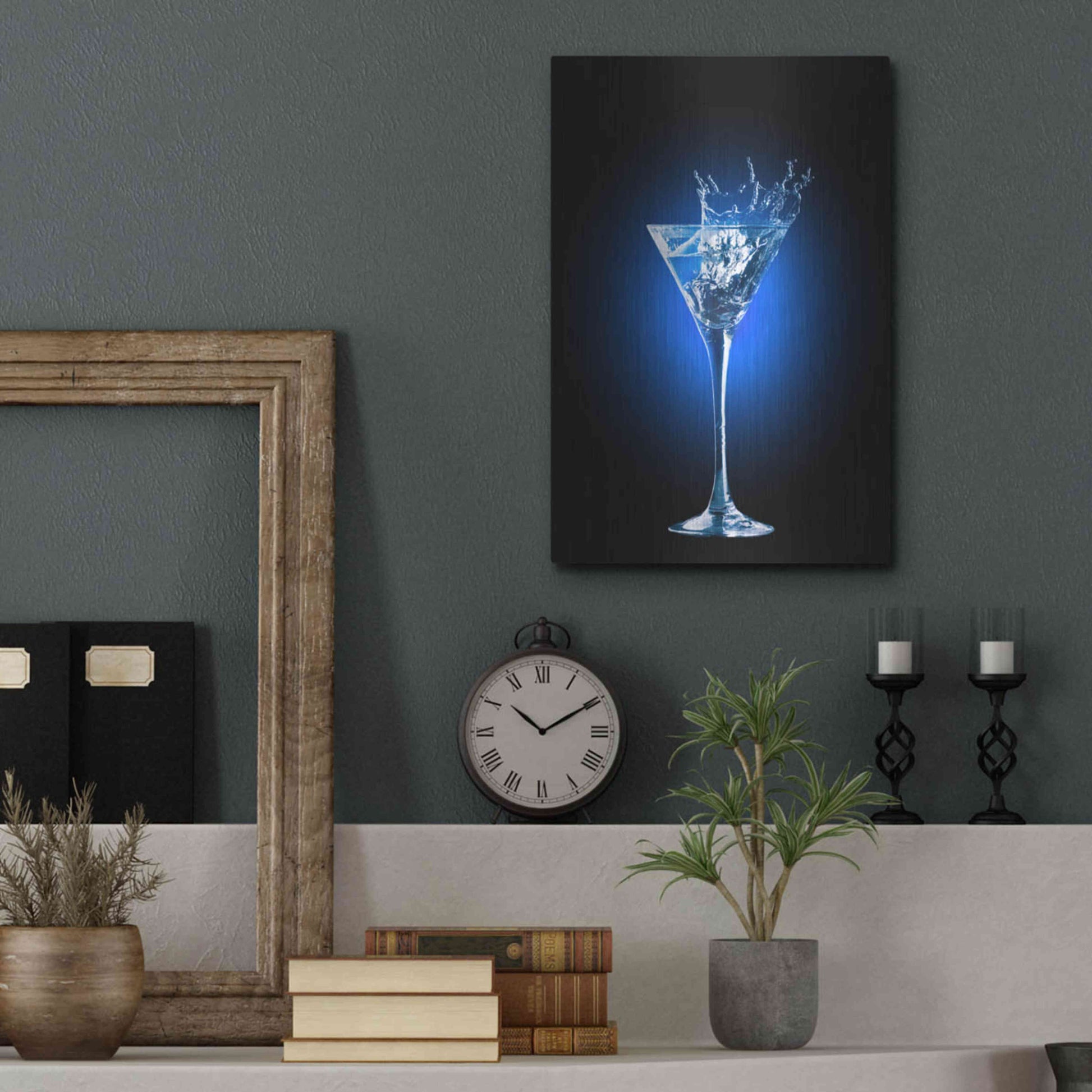 Luxe Metal Art 'Gin and Tonic Splash' by Epic Portfolio, Metal Wall Art,12x16