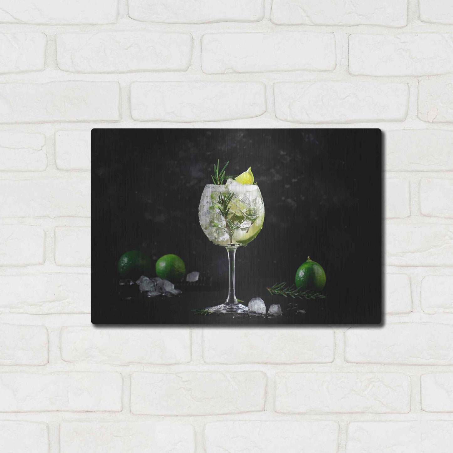 Luxe Metal Art 'Gin and Tonic' by Epic Portfolio, Metal Wall Art,16x12