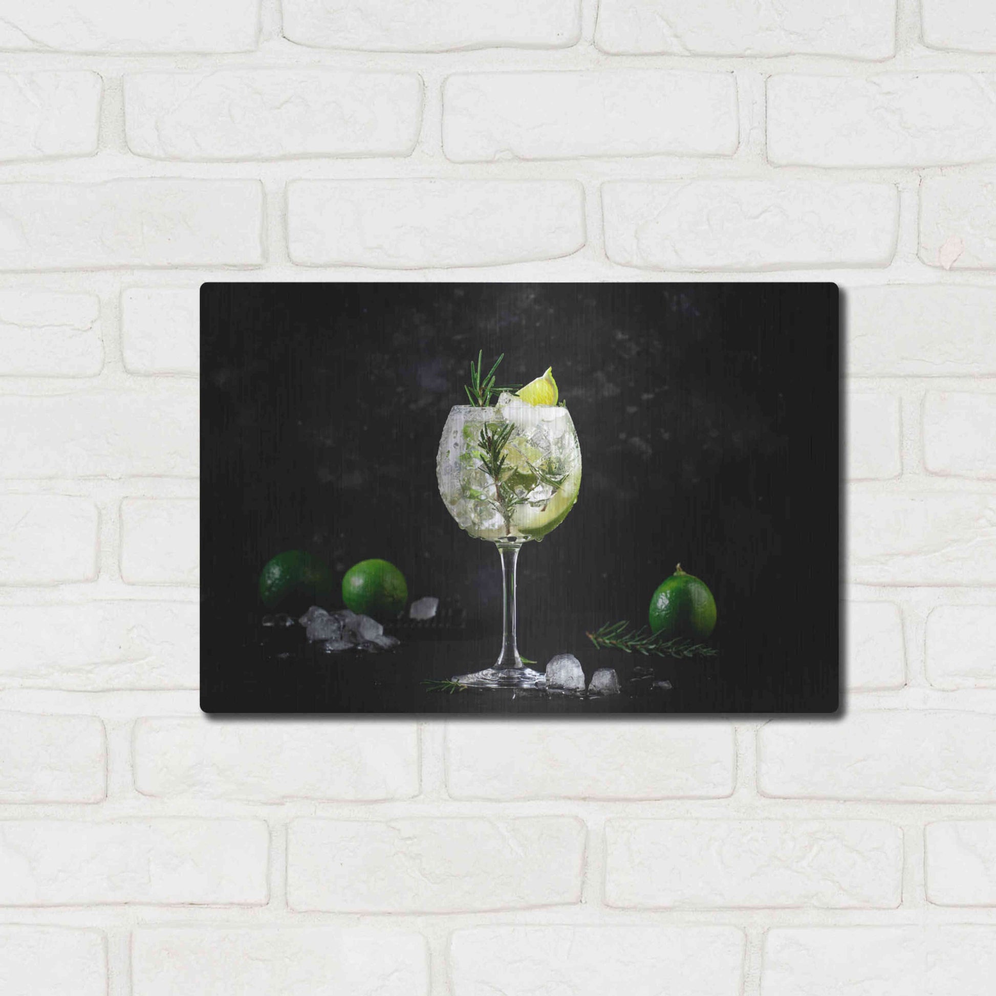 Luxe Metal Art 'Gin and Tonic' by Epic Portfolio, Metal Wall Art,16x12