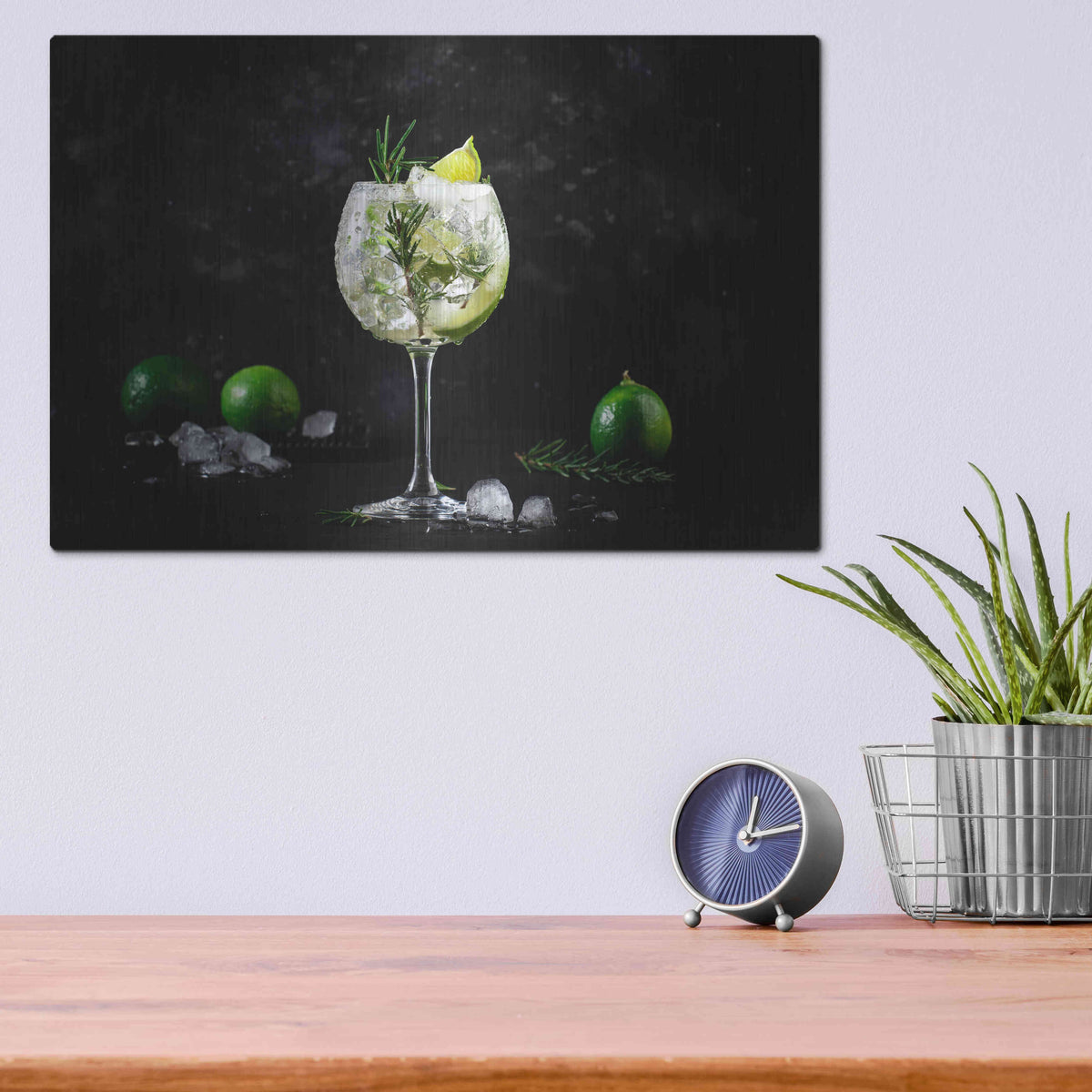 Luxe Metal Art 'Gin and Tonic' by Epic Portfolio, Metal Wall Art,16x12