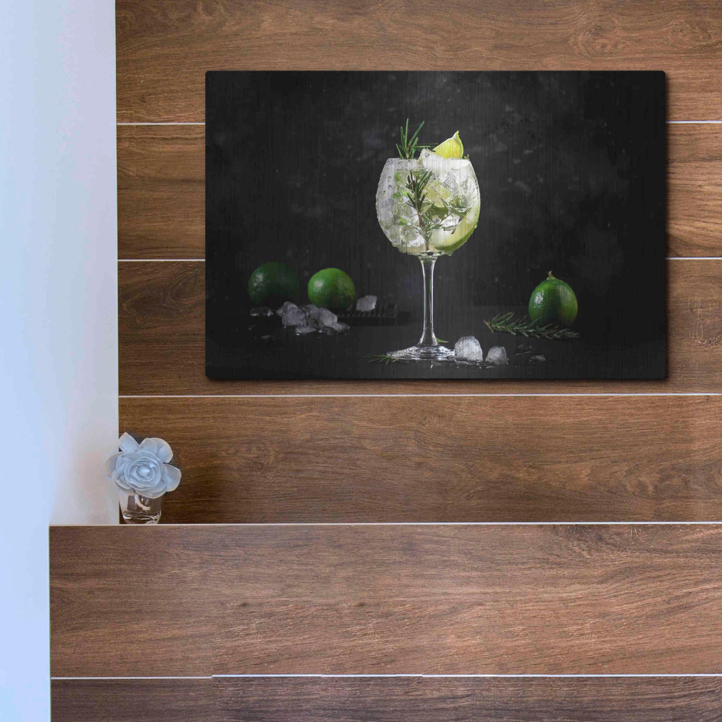 Luxe Metal Art 'Gin and Tonic' by Epic Portfolio, Metal Wall Art,16x12