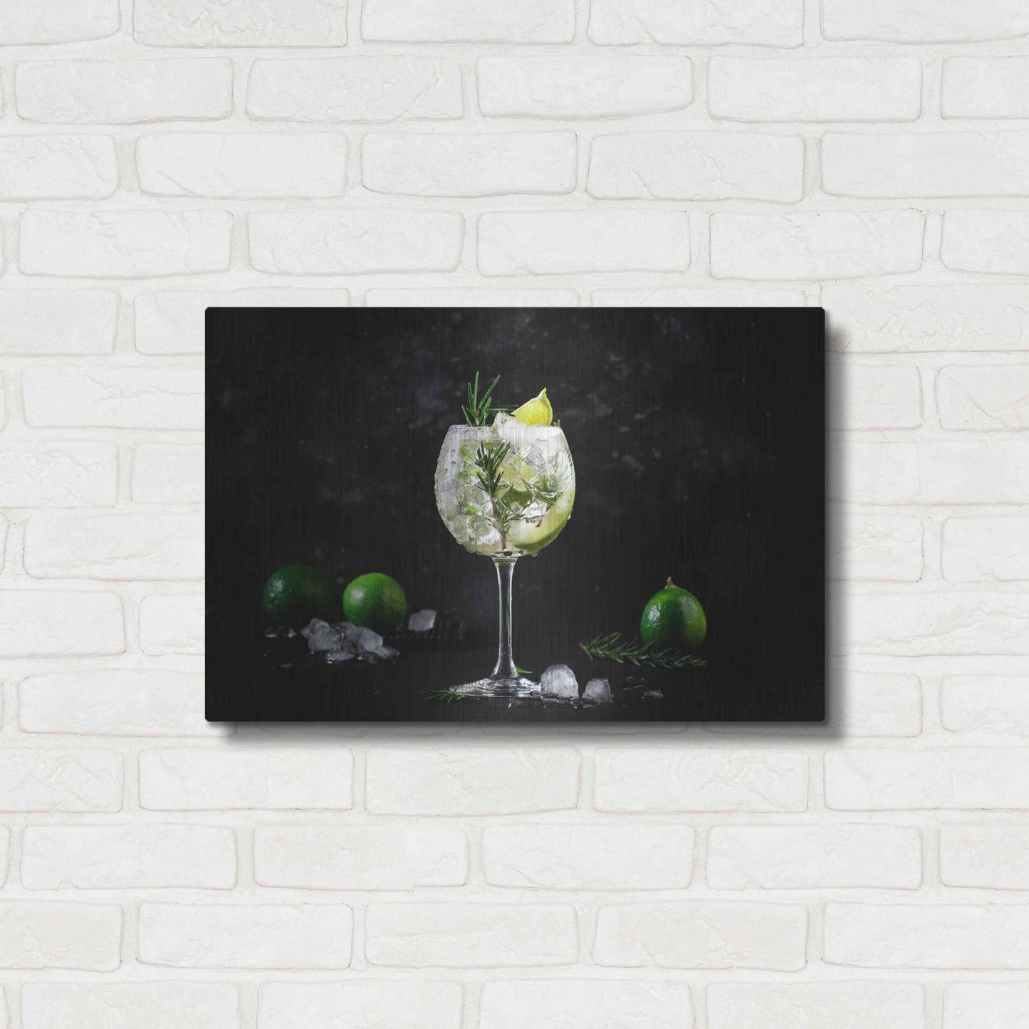 Luxe Metal Art 'Gin and Tonic' by Epic Portfolio, Metal Wall Art,24x16
