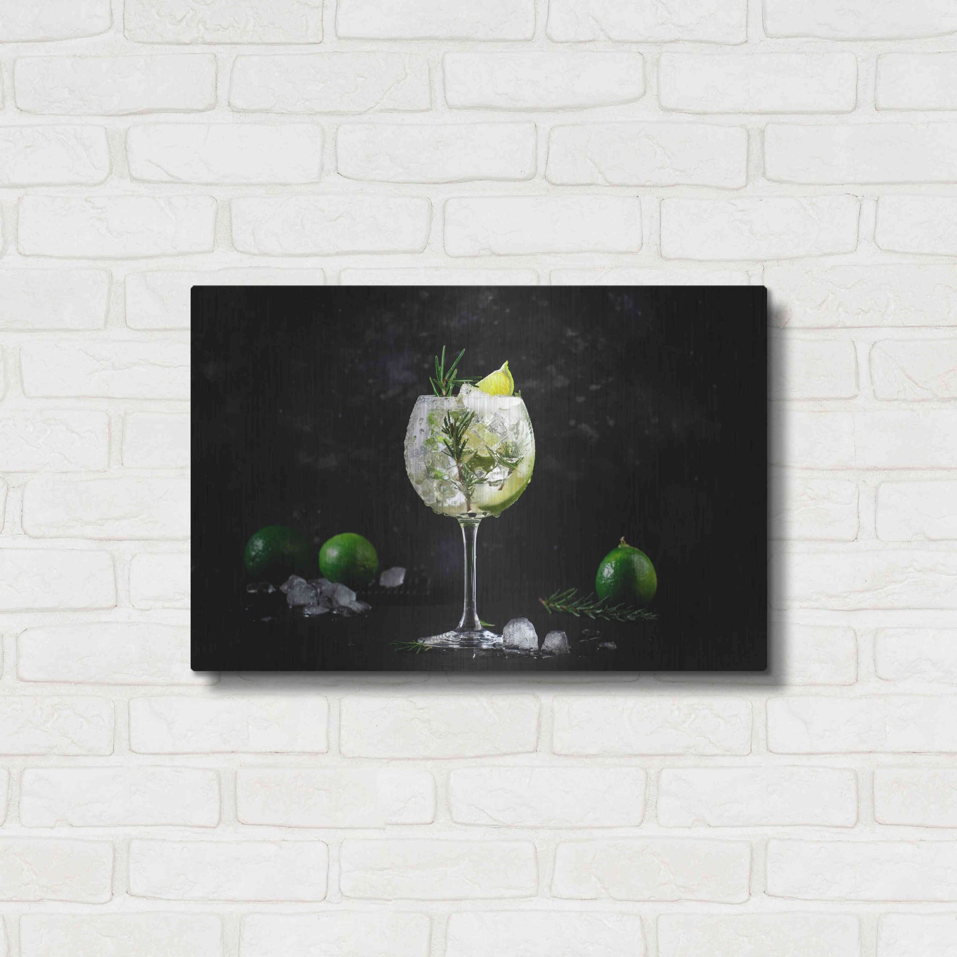 Luxe Metal Art 'Gin and Tonic' by Epic Portfolio, Metal Wall Art,24x16