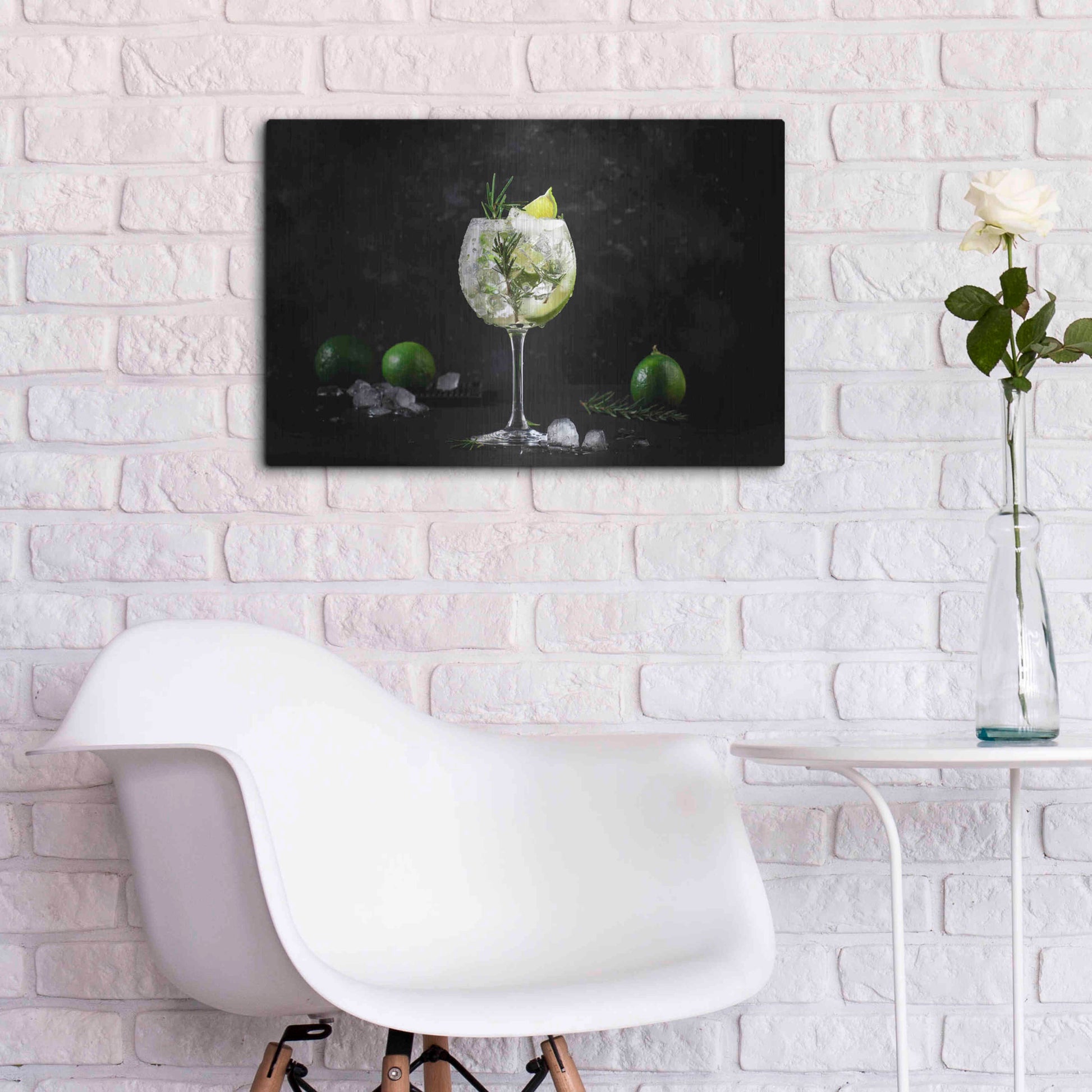 Luxe Metal Art 'Gin and Tonic' by Epic Portfolio, Metal Wall Art,24x16